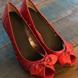 Red Heart Cut Out High Heels